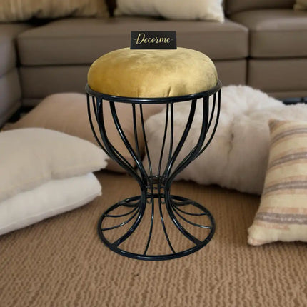 Elegant Curved Iron Stool