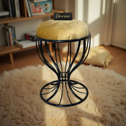 Elegant Curved Iron Stool