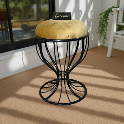 Elegant Curved Iron Stool