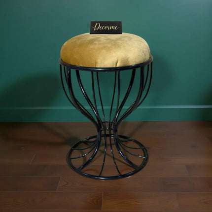 Elegant Curved Iron Stool