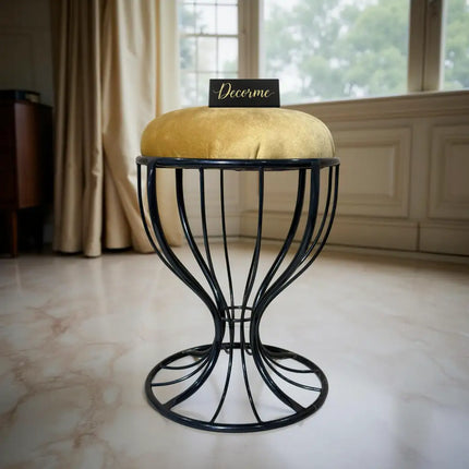 Elegant Curved Iron Stool