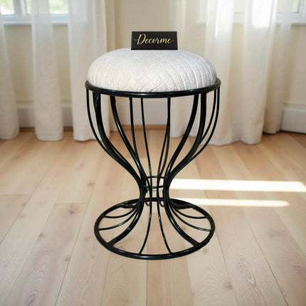 Elegant Curved Iron Stool