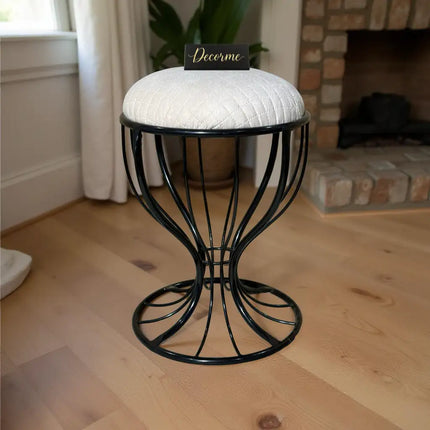 Elegant Curved Iron Stool