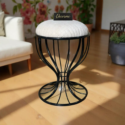 Elegant Curved Iron Stool