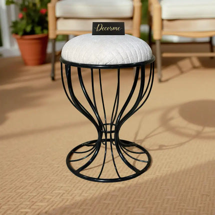 Elegant Curved Iron Stool