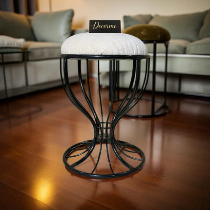 Elegant Curved Iron Stool