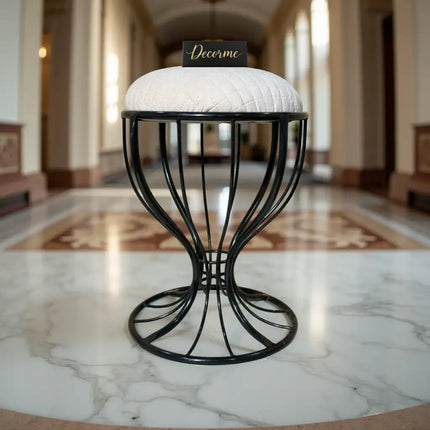 Elegant Curved Iron Stool