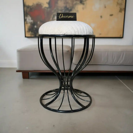 Elegant Curved Iron Stool