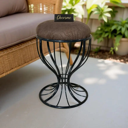 Elegant Curved Iron Stool