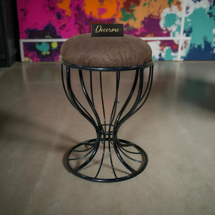 Elegant Curved Iron Stool