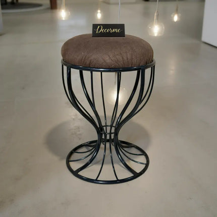 Elegant Curved Iron Stool