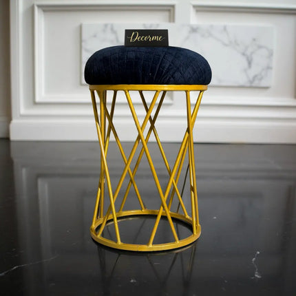 Modern Crisscross Iron Stool (Golden)
