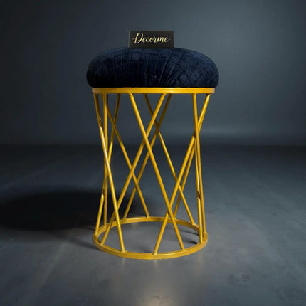 Modern Crisscross Iron Stool (Golden)
