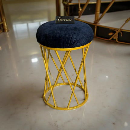 Modern Crisscross Iron Stool (Golden)