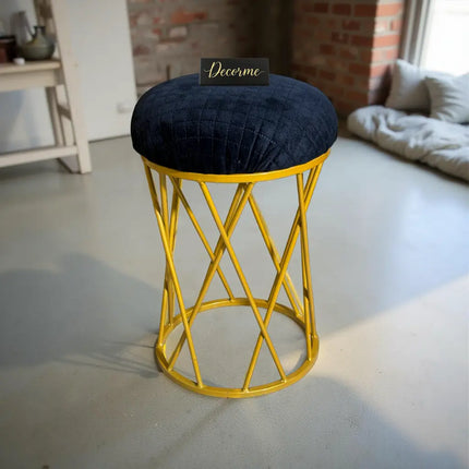 Modern Crisscross Iron Stool (Golden)