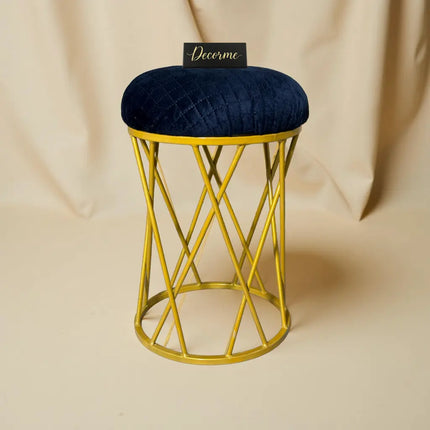 Modern Crisscross Iron Stool (Golden)