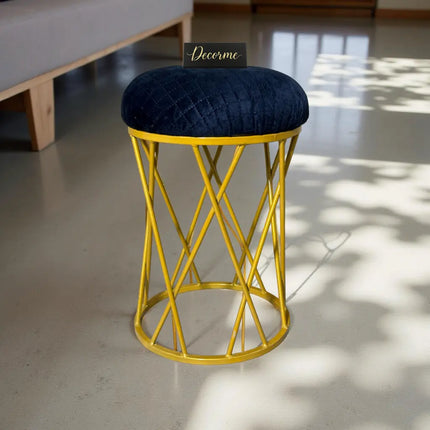 Modern Crisscross Iron Stool (Golden)