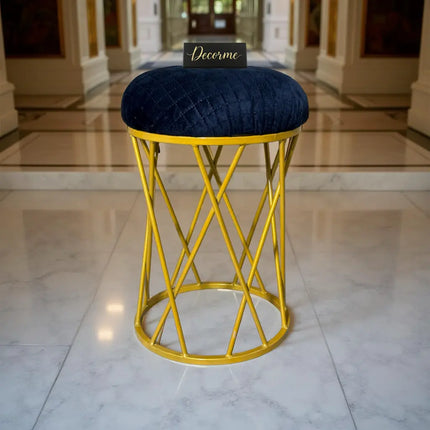 Modern Crisscross Iron Stool (Golden)