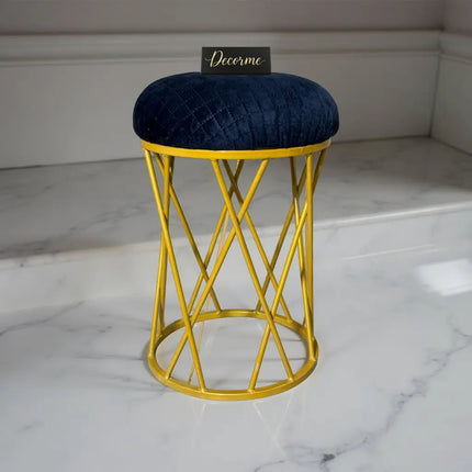 Modern Crisscross Iron Stool (Golden)