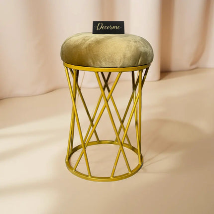 Modern Crisscross Iron Stool (Golden)