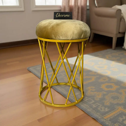 Modern Crisscross Iron Stool (Golden)