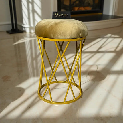 Modern Crisscross Iron Stool (Golden)