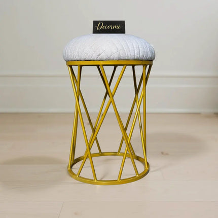 Modern Crisscross Iron Stool (Golden)