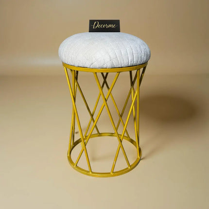 Modern Crisscross Iron Stool (Golden)