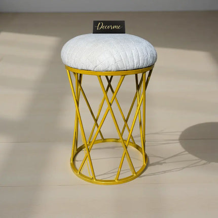 Modern Crisscross Iron Stool (Golden)
