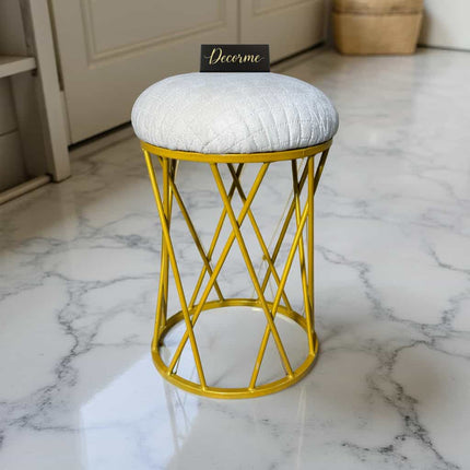 Modern Crisscross Iron Stool (Golden)