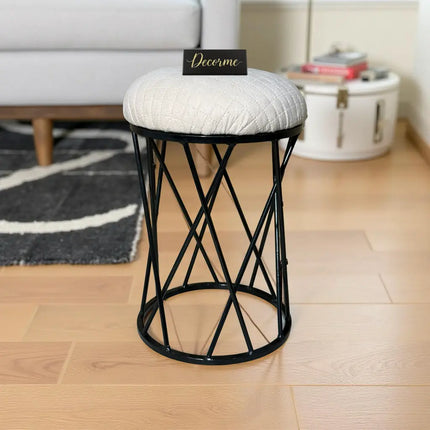 Modern Crisscross Iron Stool Seat