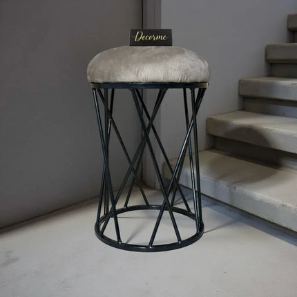 Modern Crisscross Iron Stool Seat