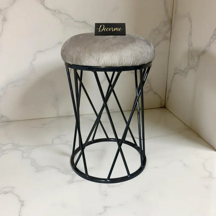 Modern Crisscross Iron Stool Seat