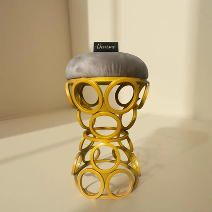 Golden Circular Iron Stool