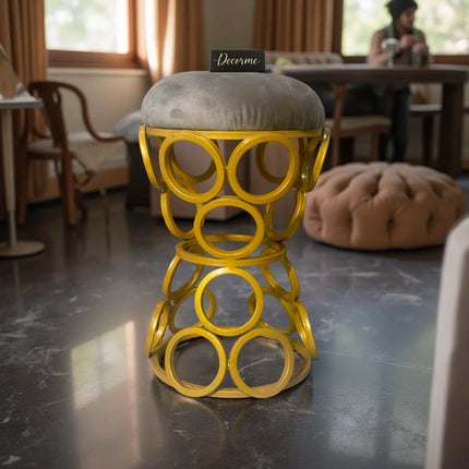 Golden Circular Iron Stool