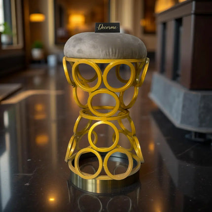 Golden Circular Iron Stool