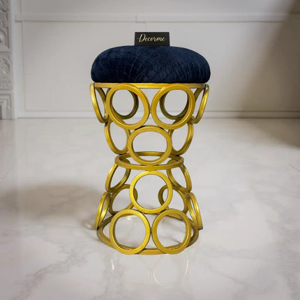 Golden Circular Iron Stool