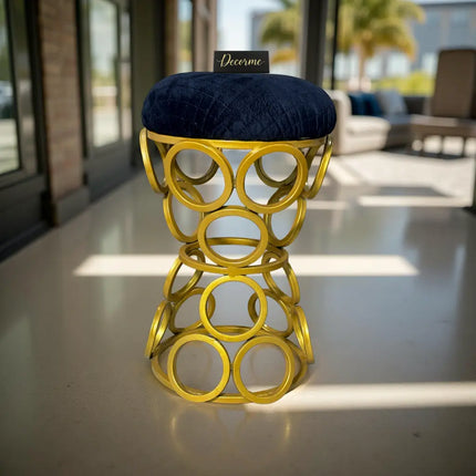 Golden Circular Iron Stool