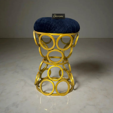 Golden Circular Iron Stool