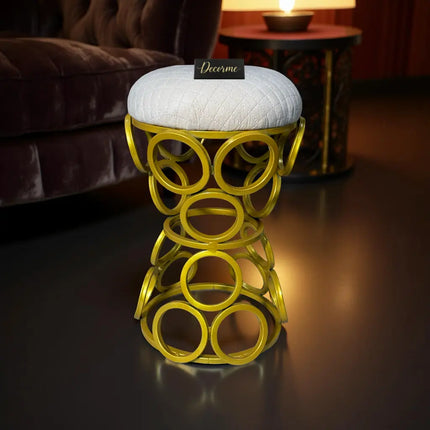 Golden Circular Iron Stool