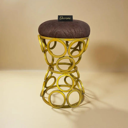 Golden Circular Iron Stool
