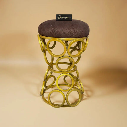 Golden Circular Iron Stool