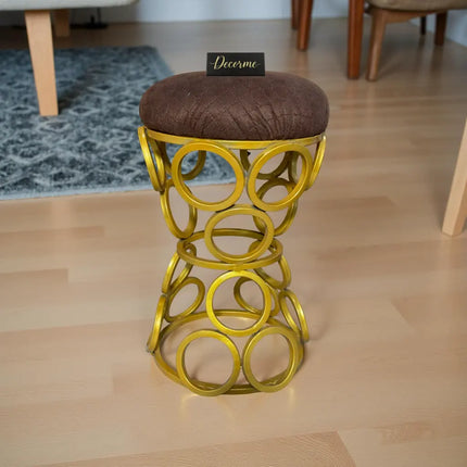 Golden Circular Iron Stool