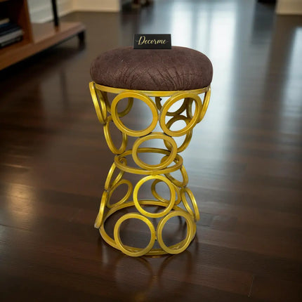 Golden Circular Iron Stool
