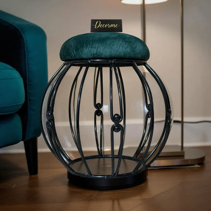 Modern Round Iron Accent Stool