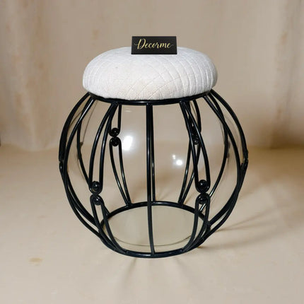 Modern Round Iron Accent Stool