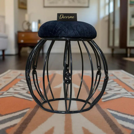Modern Round Iron Accent Stool