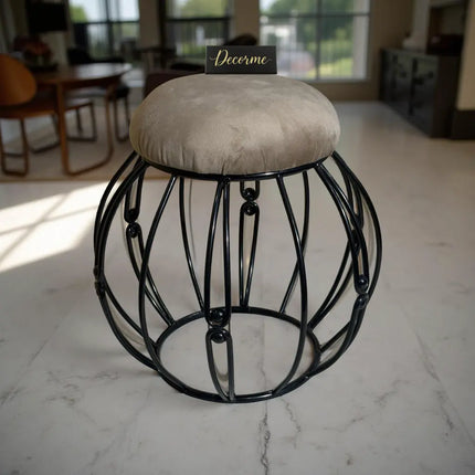 Modern Round Iron Accent Stool