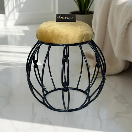 Modern Round Iron Accent Stool