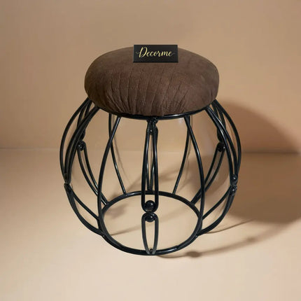 Modern Round Iron Accent Stool